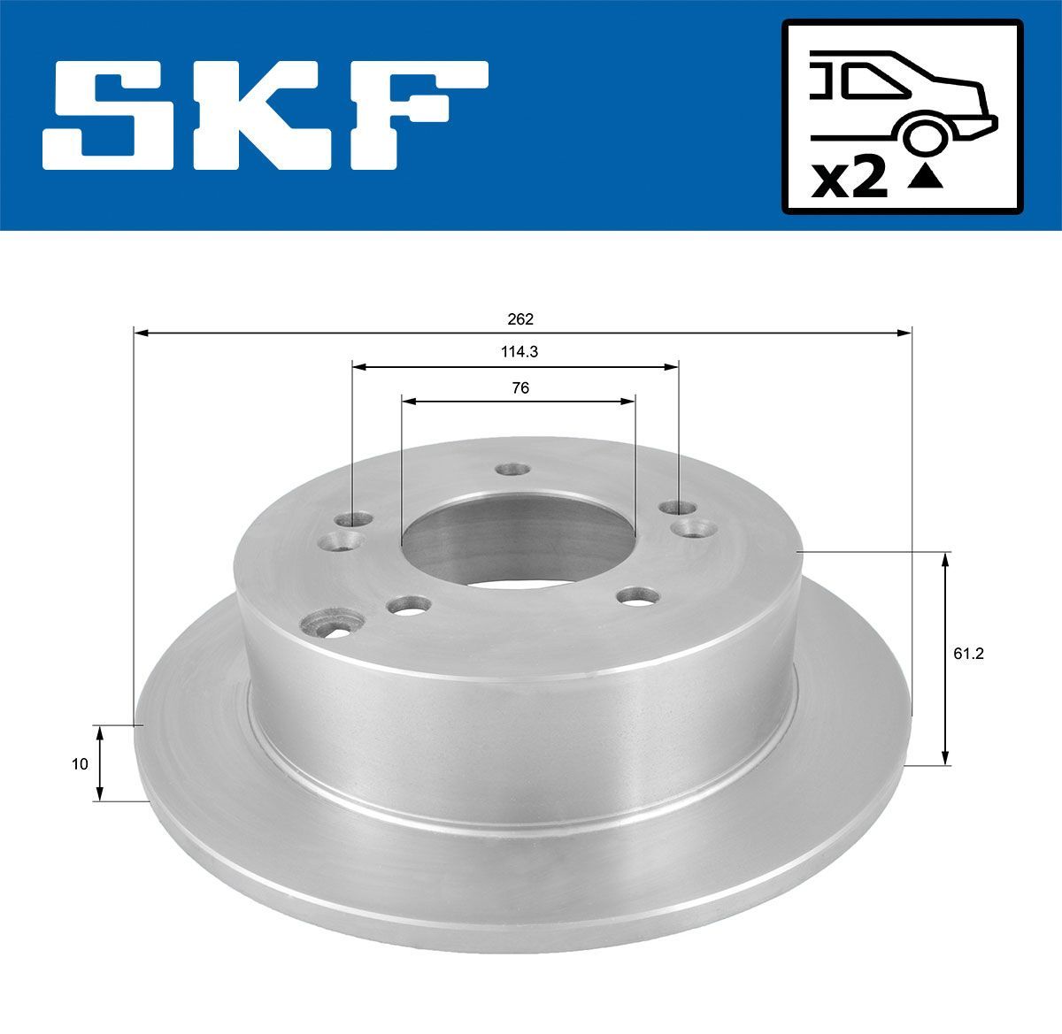 Stabdžių diskas SKF VKBD 90556 S2