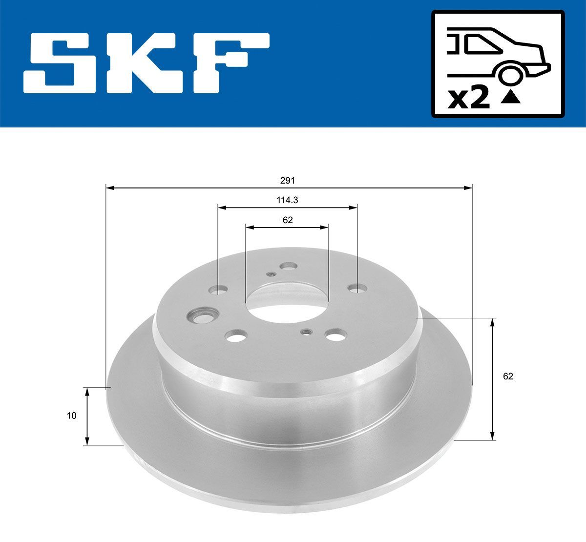 Stabdžių diskas SKF VKBD 90601 S2