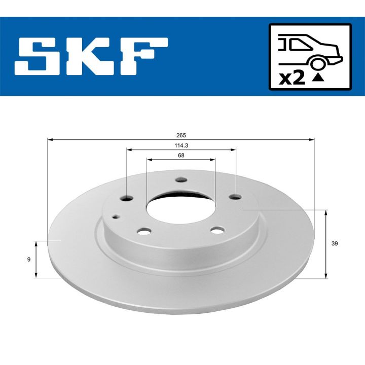 Stabdžių diskas SKF VKBD 90608 S2