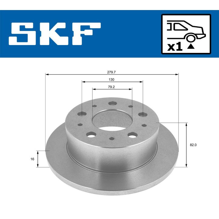 Stabdžių diskas SKF VKBD 90619 S1