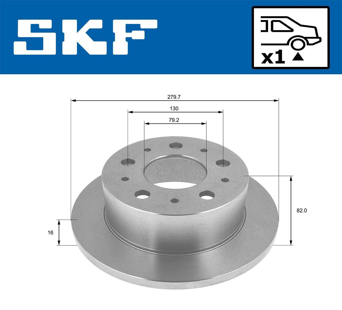Stabdžių diskas SKF VKBD 90619 S1