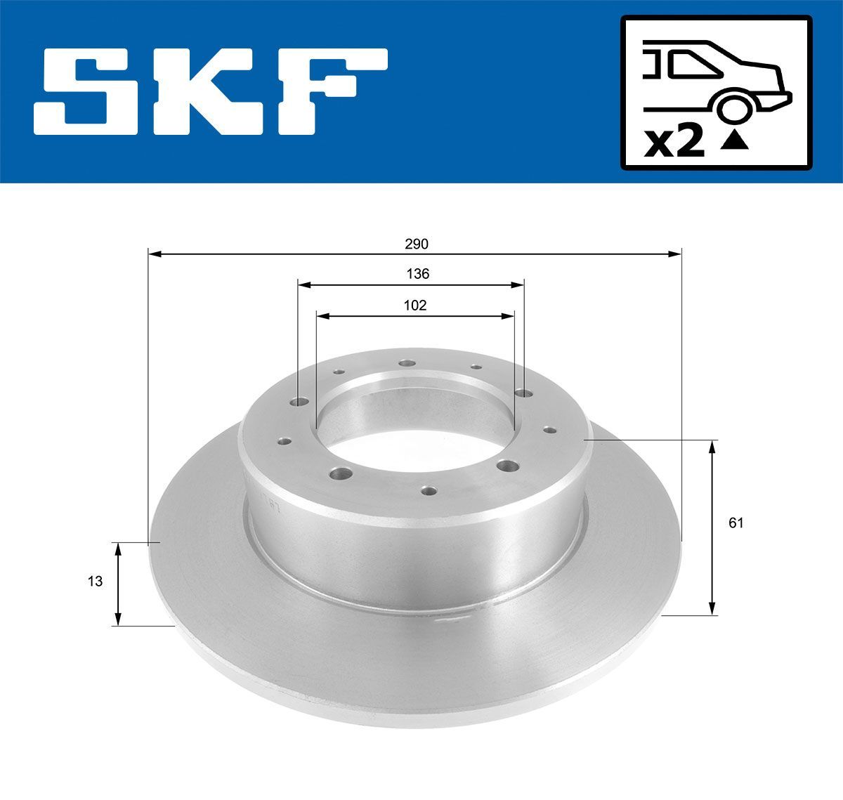 Stabdžių diskas SKF VKBD 90642 S2