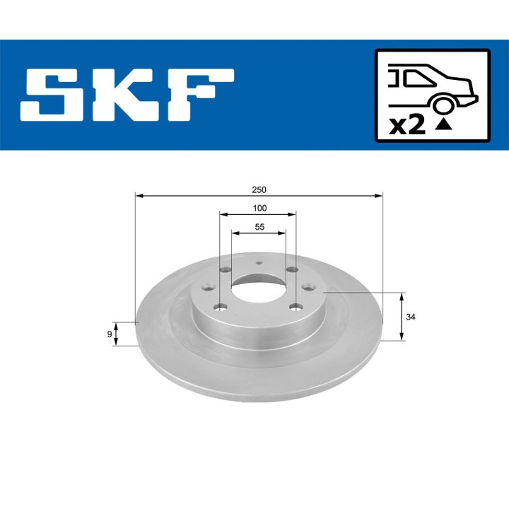 Stabdžių diskas SKF VKBD 90705 S2