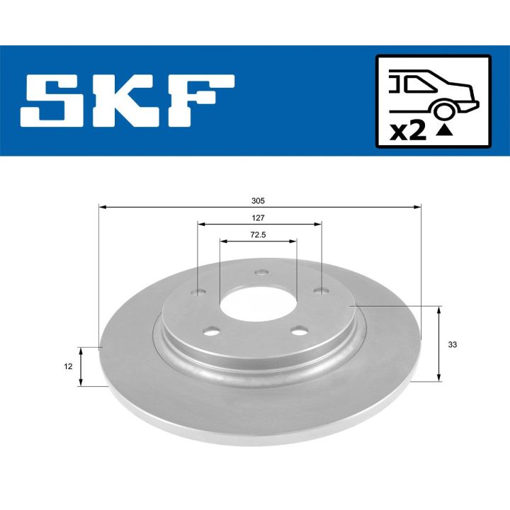Stabdžių diskas SKF VKBD 90711 S2