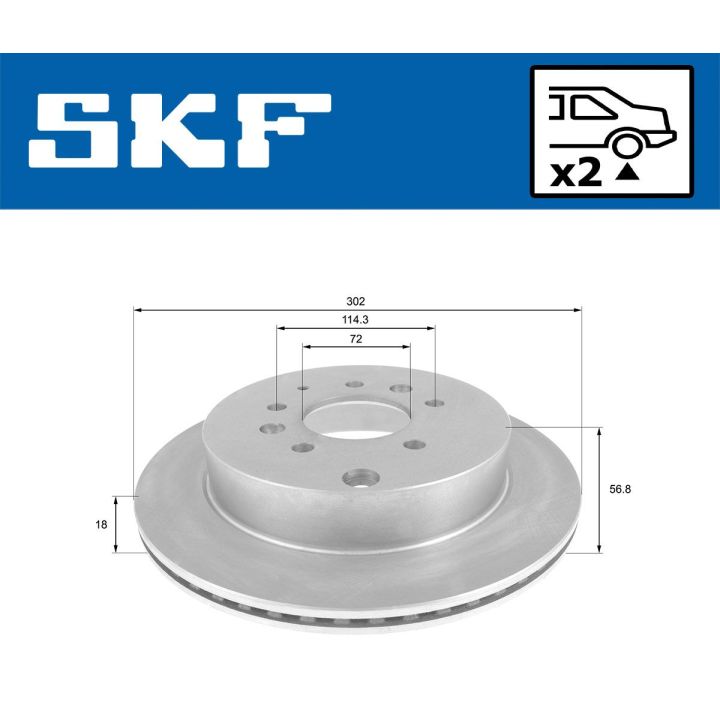 Stabdžių diskas SKF VKBD 90747 V2