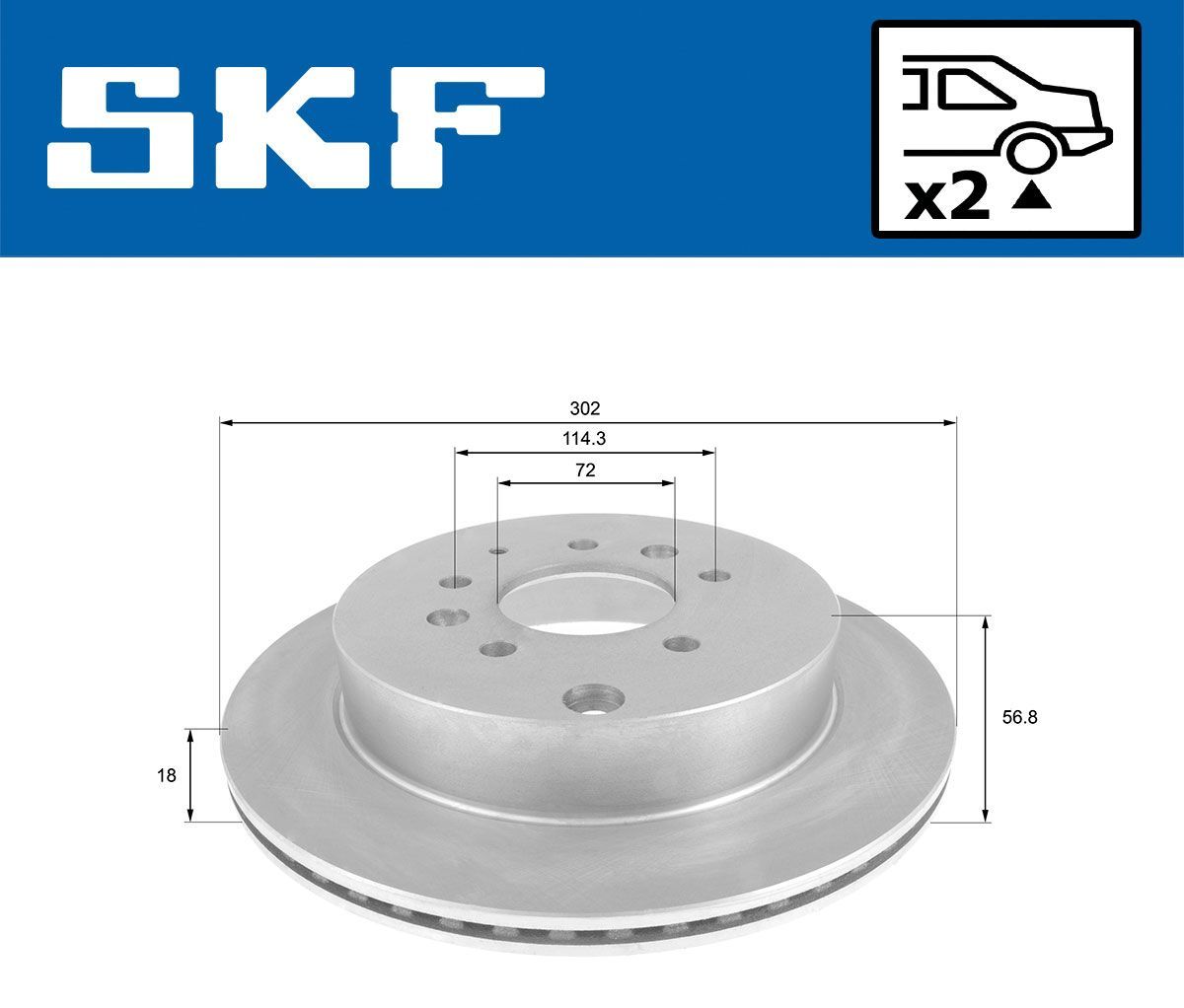 Stabdžių diskas SKF VKBD 90747 V2
