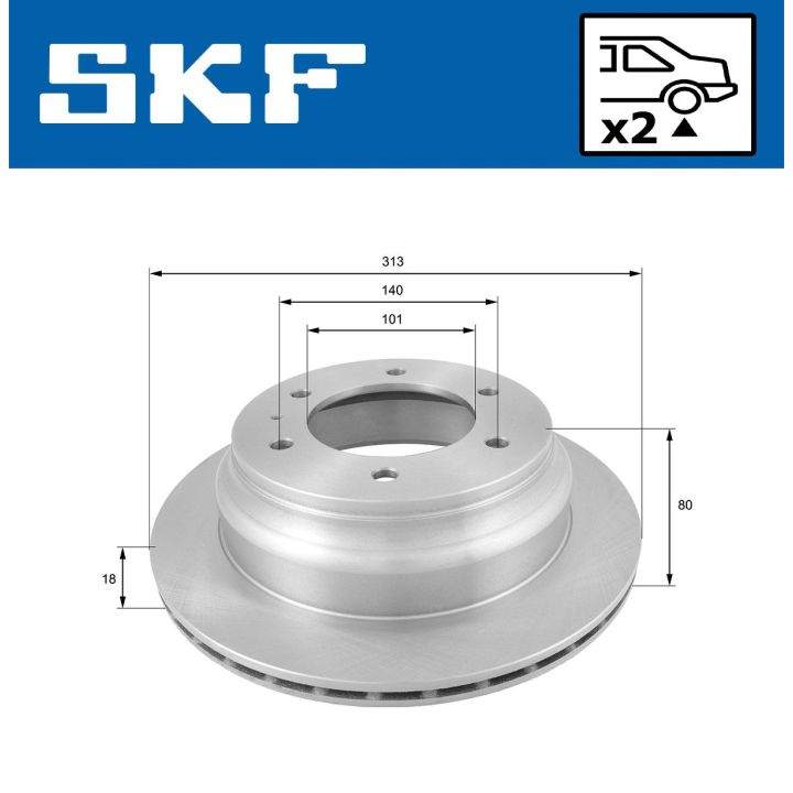 Stabdžių diskas SKF VKBD 90850 V2