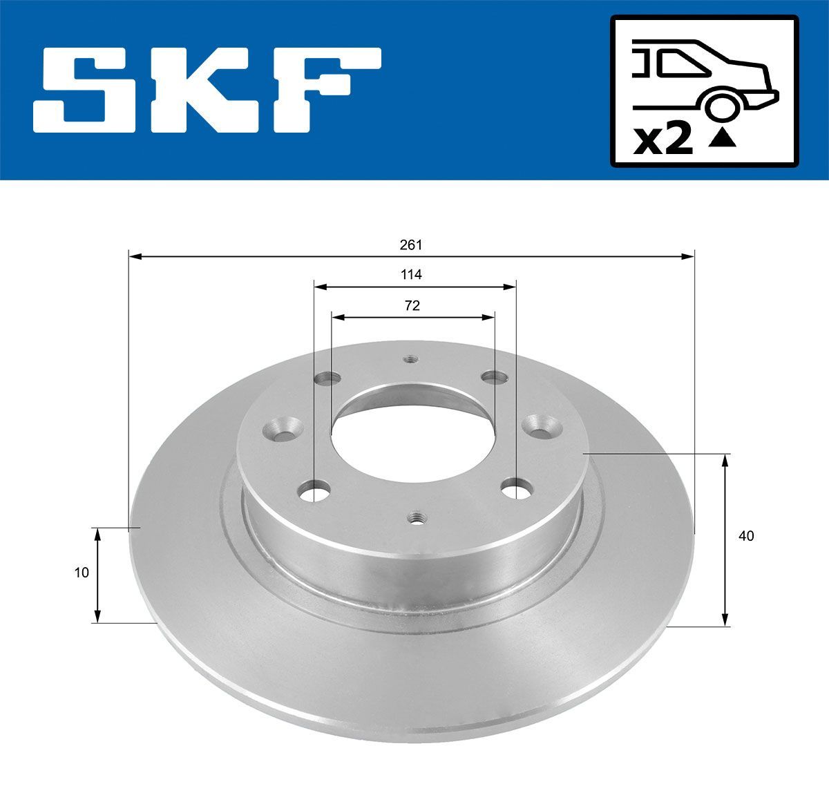 Stabdžių diskas SKF VKBD 90884 S2