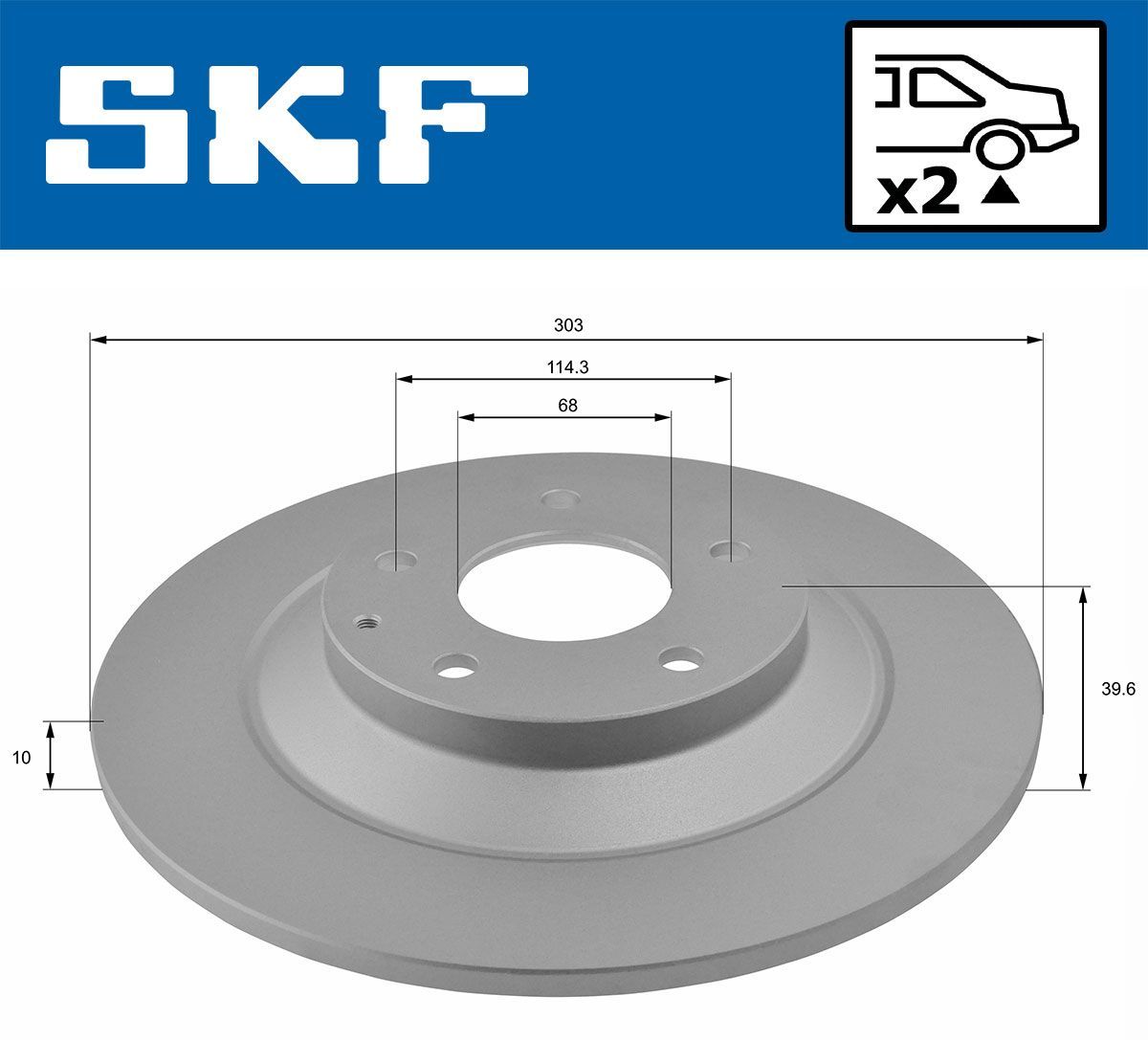 Stabdžių diskas SKF VKBD 91061 S2