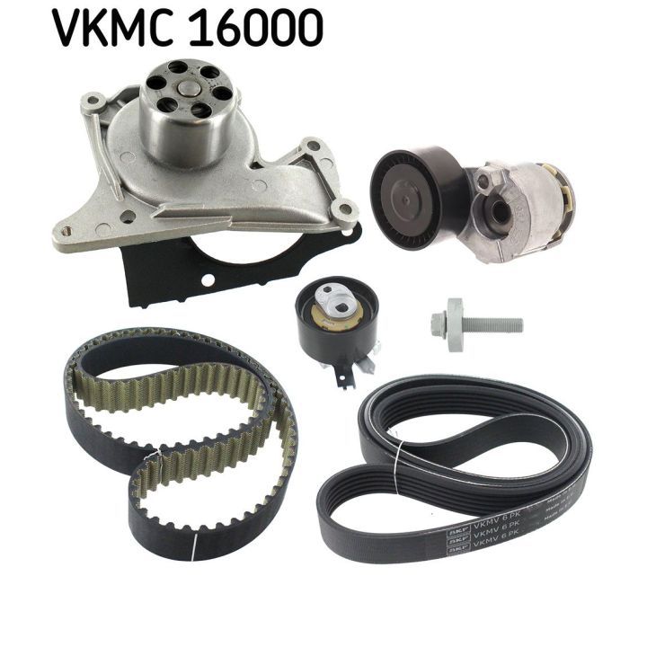 Vandens siurblio ir paskirstymo diržo komplektas SKF VKMC 16000