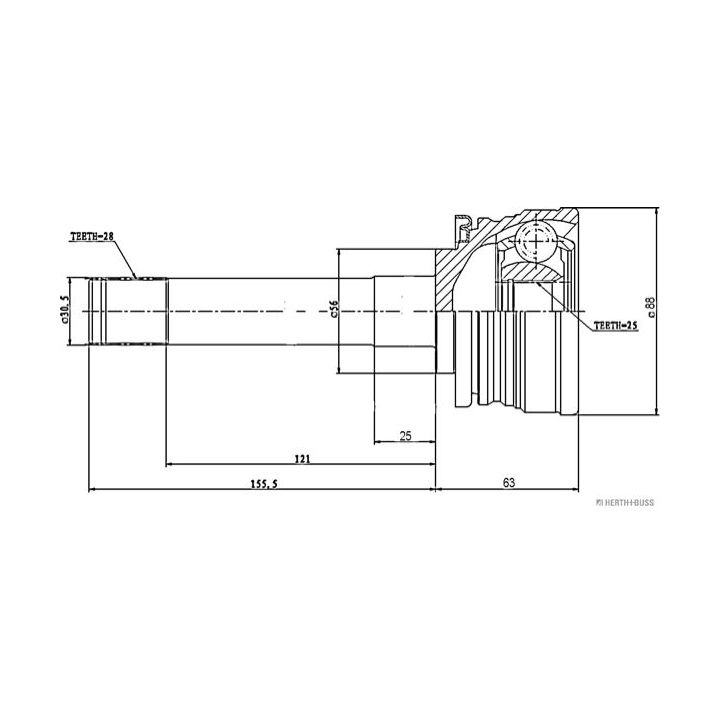 Jungčių komplektas, kardaninis velenas HERTH+BUSS JAKOPARTS J2825007