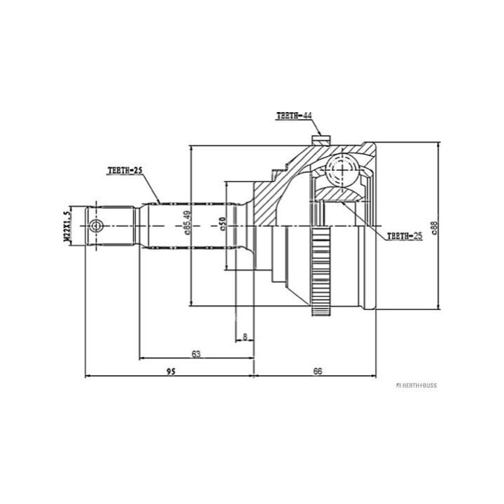 Jungčių komplektas, kardaninis velenas HERTH+BUSS JAKOPARTS J2830501