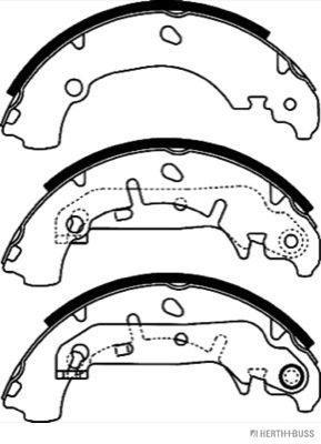 Stabdžių trinkelių komplektas HERTH+BUSS JAKOPARTS J3503051