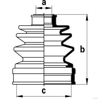 Gofruotoji membrana, kardaninis velenas HERTH+BUSS JAKOPARTS J2883001