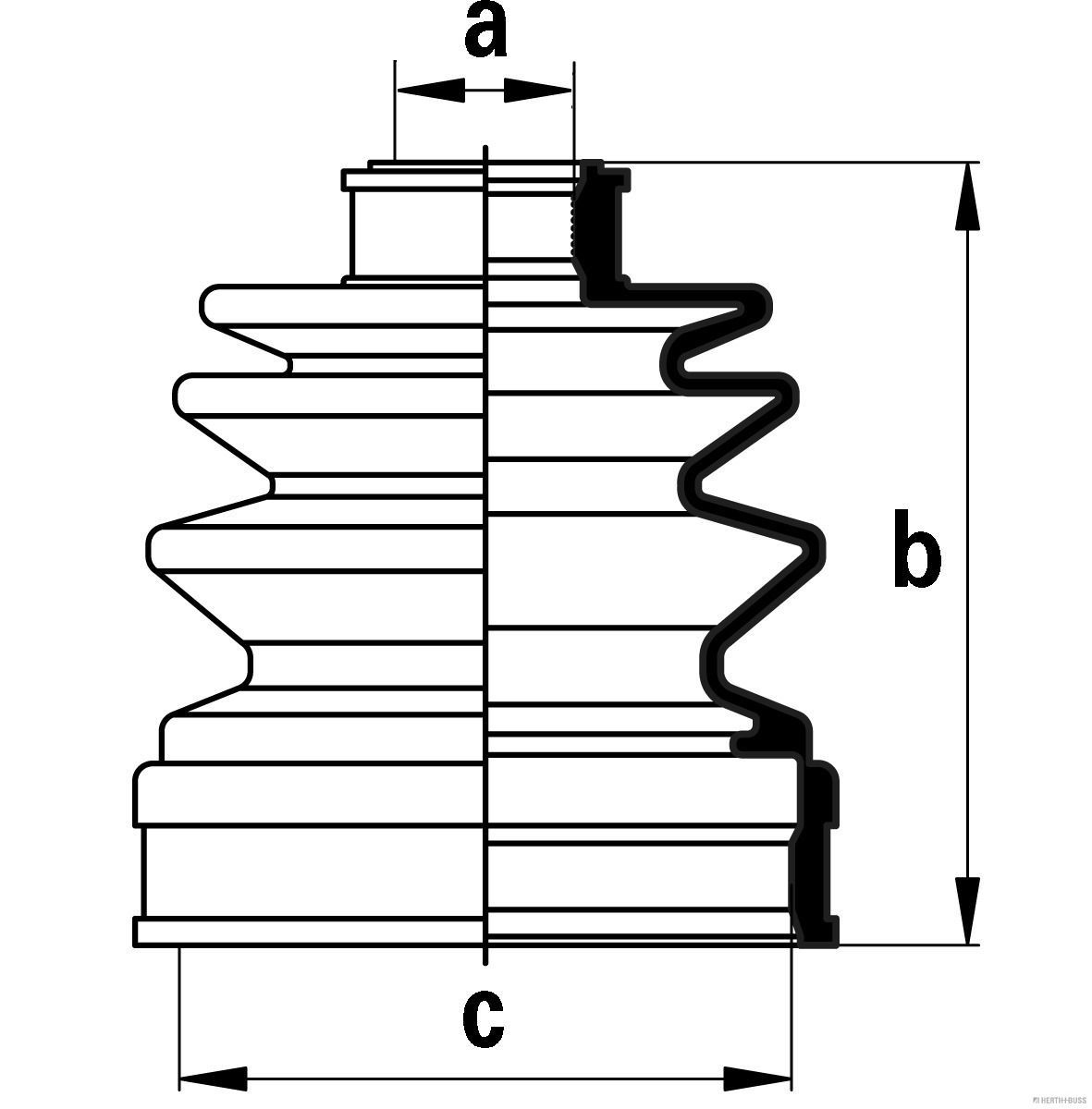 Gofruotoji membrana, kardaninis velenas HERTH+BUSS JAKOPARTS J2883001
