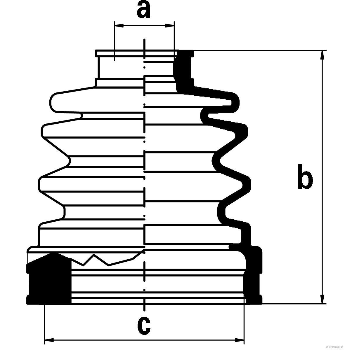 Gofruotoji membrana, kardaninis velenas HERTH+BUSS JAKOPARTS J2883002