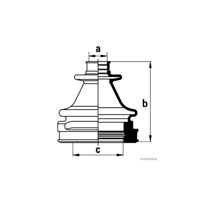 Gofruotoji membrana, kardaninis velenas HERTH+BUSS JAKOPARTS J2883017