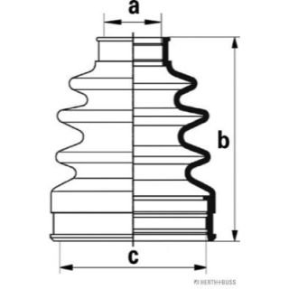 Gofruotoji membrana, kardaninis velenas HERTH+BUSS JAKOPARTS J2883018