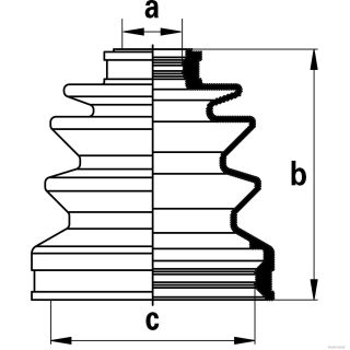 Gofruotoji membrana, kardaninis velenas HERTH+BUSS JAKOPARTS J2884001