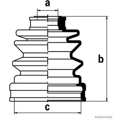 Gofruotoji membrana, kardaninis velenas HERTH+BUSS JAKOPARTS J2885001