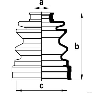 Gofruotoji membrana, kardaninis velenas HERTH+BUSS JAKOPARTS J2885002