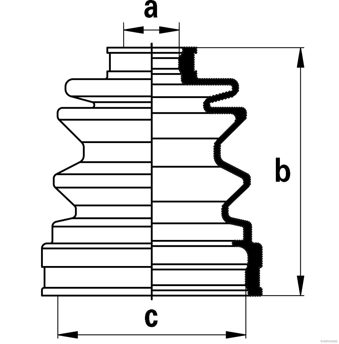 Gofruotoji membrana, kardaninis velenas HERTH+BUSS JAKOPARTS J2885002