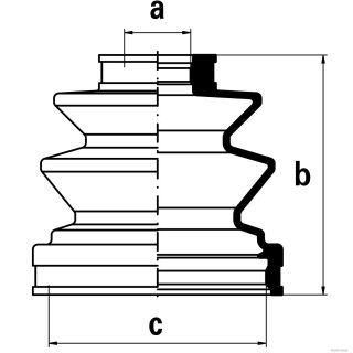 Gofruotoji membrana, kardaninis velenas HERTH+BUSS JAKOPARTS J2885007