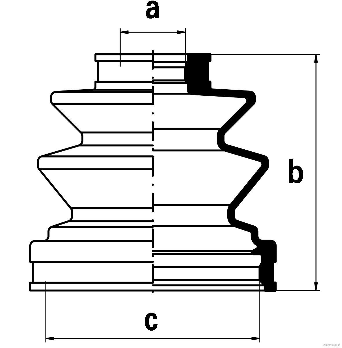 Gofruotoji membrana, kardaninis velenas HERTH+BUSS JAKOPARTS J2885007