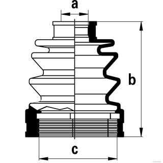 Gofruotoji membrana, kardaninis velenas HERTH+BUSS JAKOPARTS J2885008