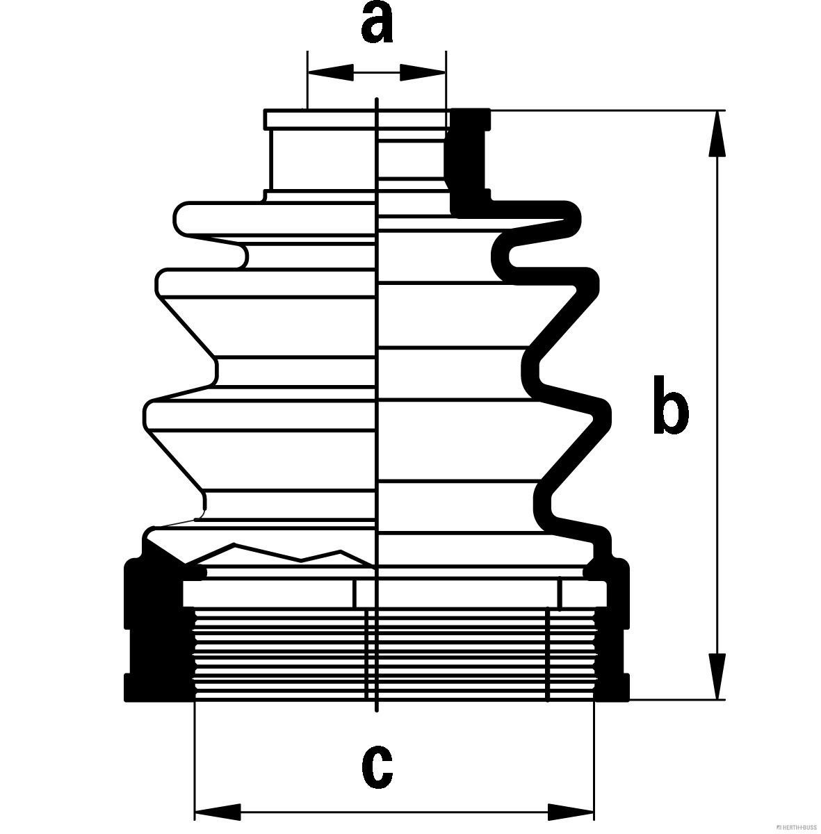Gofruotoji membrana, kardaninis velenas HERTH+BUSS JAKOPARTS J2885008