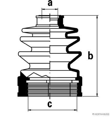 Gofruotoji membrana, kardaninis velenas HERTH+BUSS JAKOPARTS J2888010