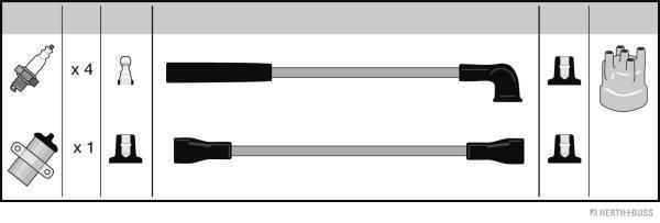 Uždegimo laido komplektas HERTH+BUSS JAKOPARTS J5390002