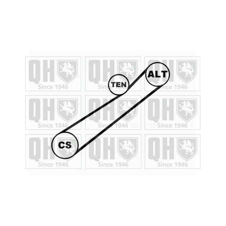 V formos rumbuotas diržas, komplektas QUINTON HAZELL QDK9