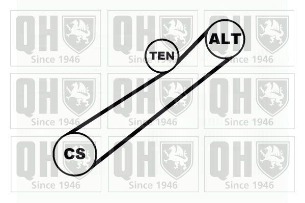 V formos rumbuotas diržas, komplektas QUINTON HAZELL QDK9