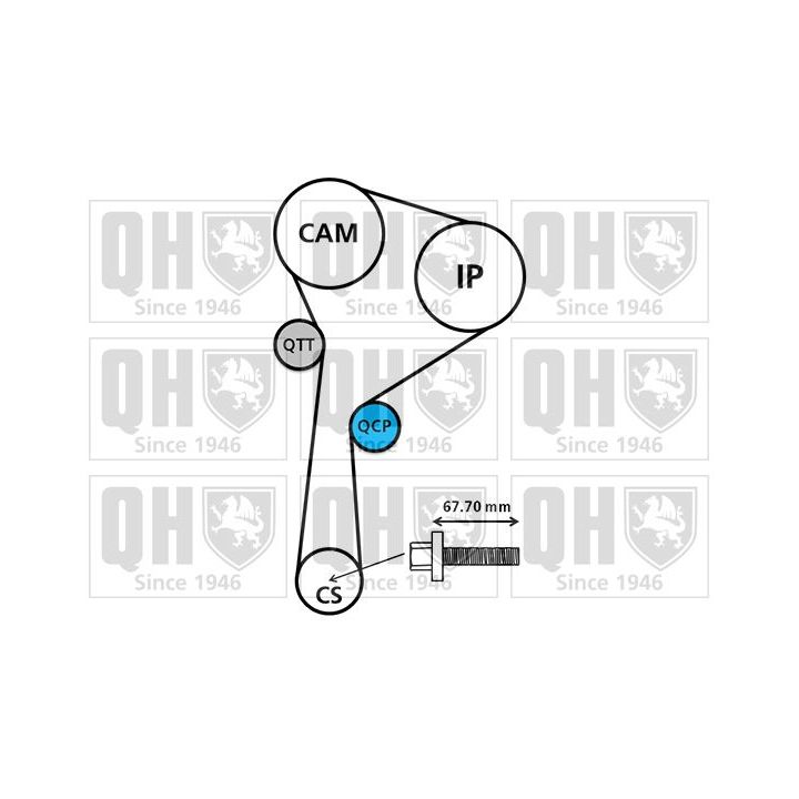 Vandens siurblio ir paskirstymo diržo komplektas QUINTON HAZELL QBPK8910