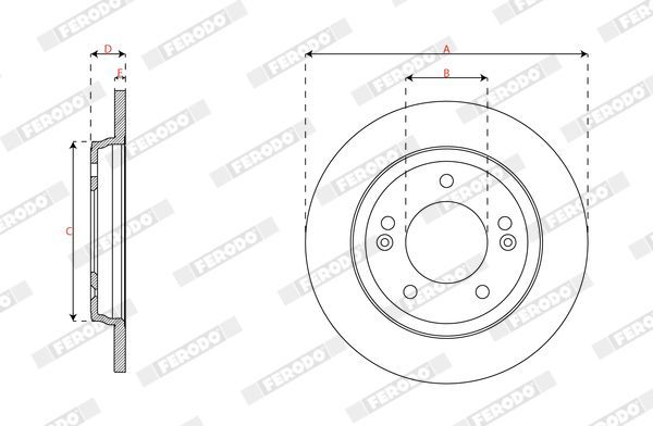 Stabdžių diskas FERODO DDF3037C
