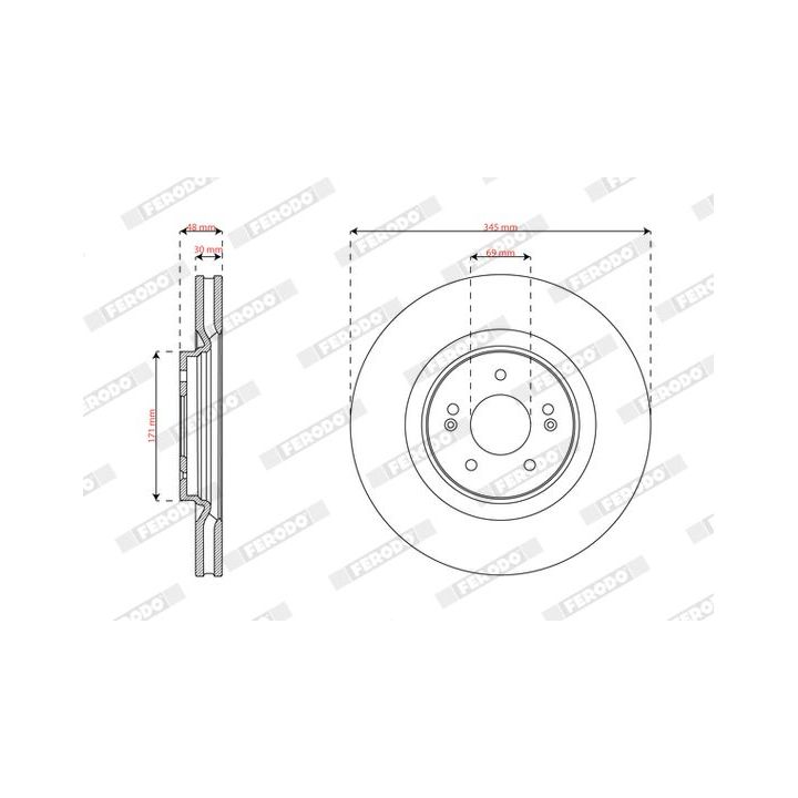 Stabdžių diskas FERODO DDF3171C-1