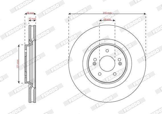 Stabdžių diskas FERODO DDF3171C-1