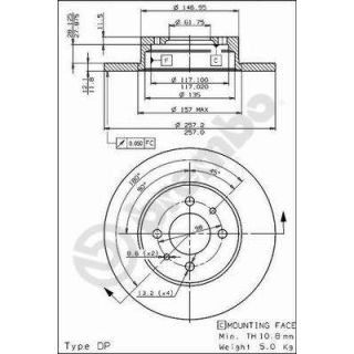 Stabdžių diskas BREMBO 08.4365.10