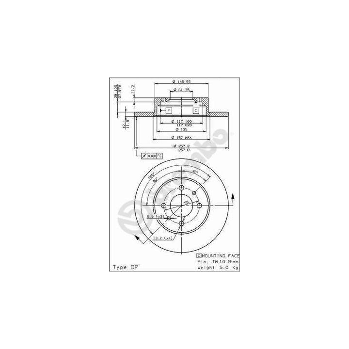 Stabdžių diskas BREMBO 08.4365.10