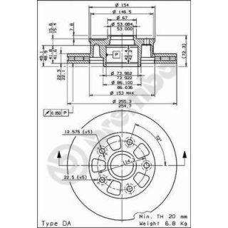 Stabdžių diskas BREMBO 09.6851.20