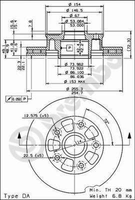 Stabdžių diskas BREMBO 09.6851.20