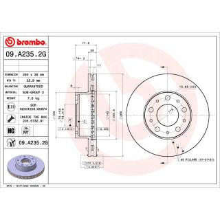 Stabdžių diskas BREMBO 09.A235.2G