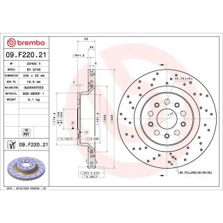 Stabdžių diskas BREMBO 09.F220.21