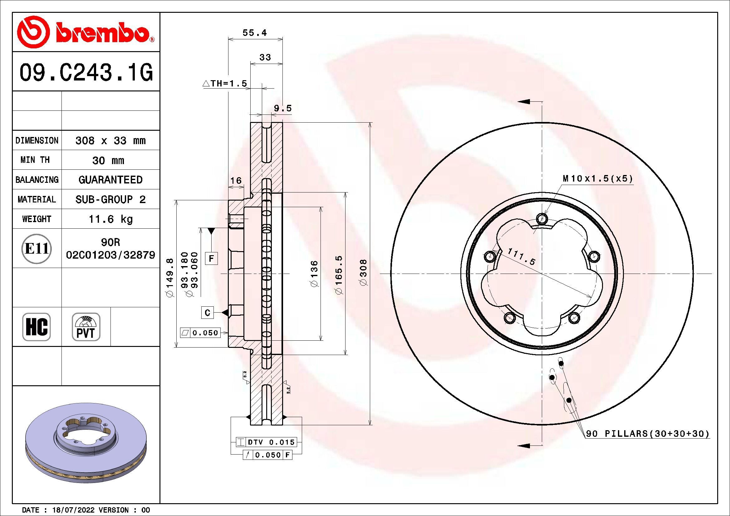 Stabdžių rinkinys, diskiniai stabdžiai BREMBO KT 10 059