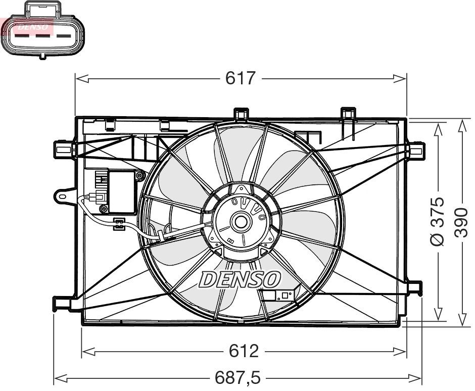 Ventiliatorius, radiatoriaus DENSO DER50003