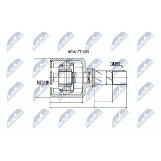 Jungčių komplektas, kardaninis velenas NTY NPW-FT-009