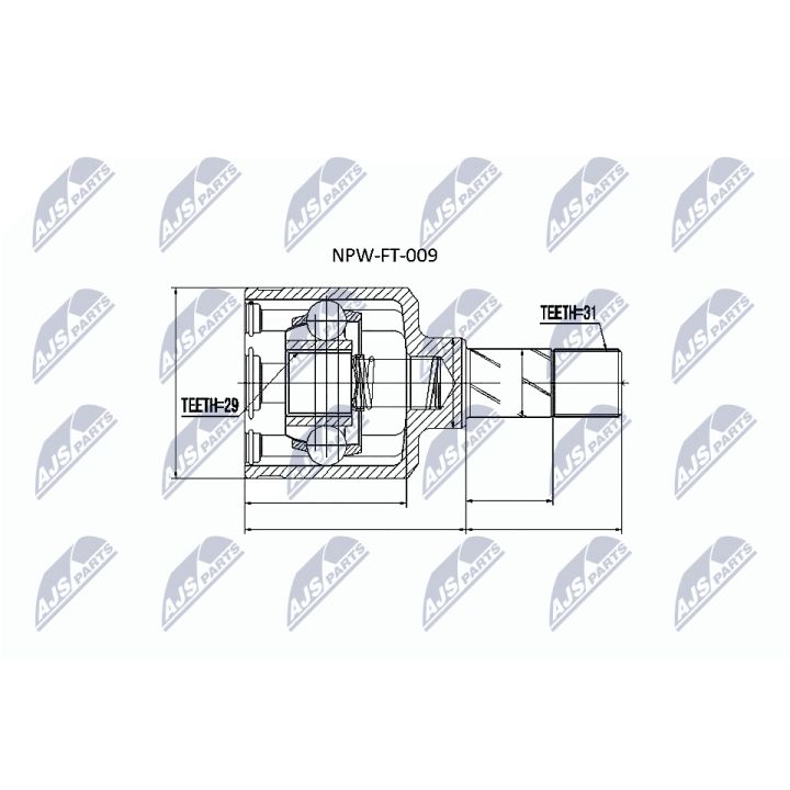 Jungčių komplektas, kardaninis velenas NTY NPW-FT-009