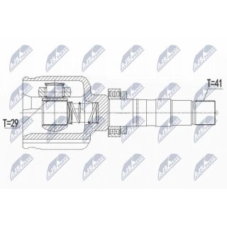 Jungčių komplektas, kardaninis velenas NTY NPW-FT-040