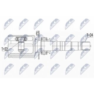 Jungčių komplektas, kardaninis velenas NTY NPW-FT-042